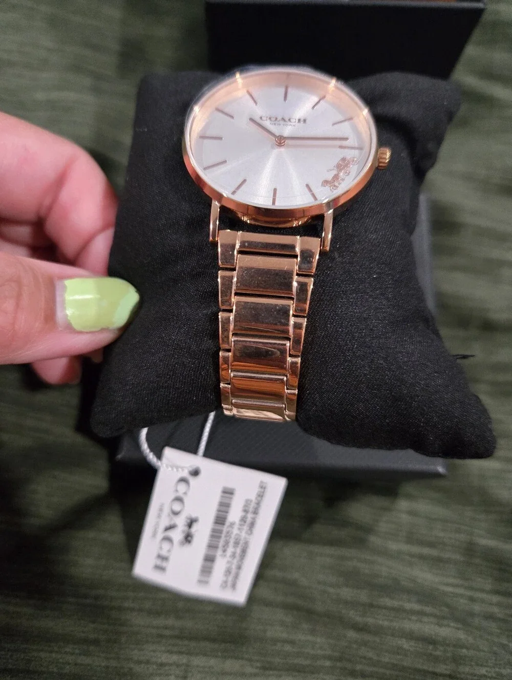 COACH Perry Women’s Rose Gold Tone Stainless Steel Bracelet Watch